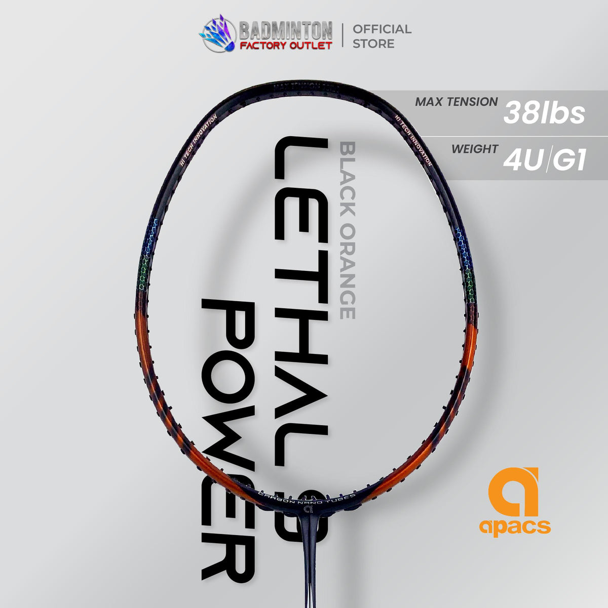 Apacs Lethal 9 Exclusive Models Badminton Racket | Max 38Lbs | 4UG1