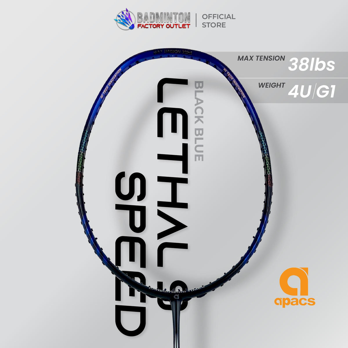 Apacs Lethal 9 Exclusive Models Badminton Racket | Max 38Lbs | 4UG1
