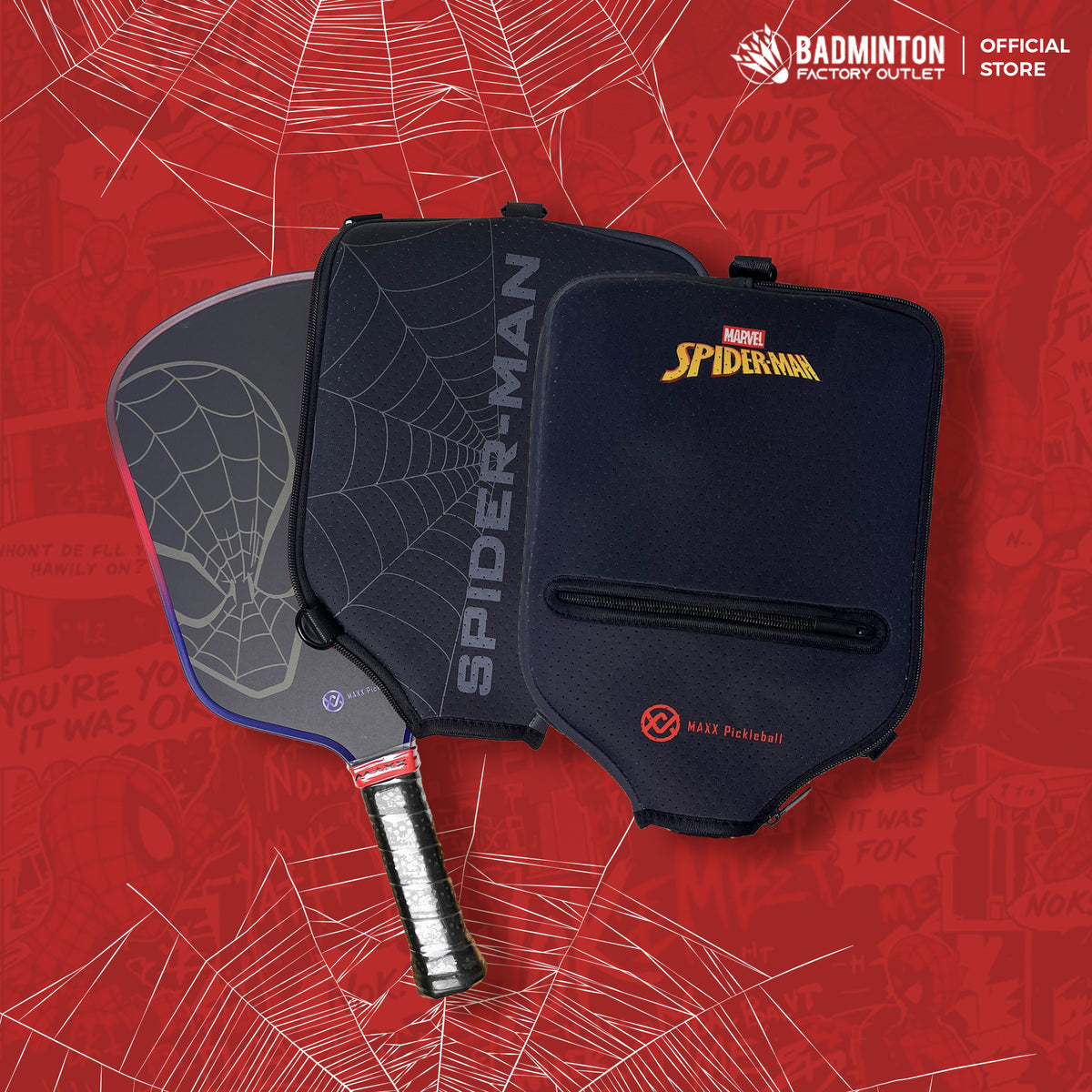 MAXX x Spiderman Pickleball Paddle with Cover
